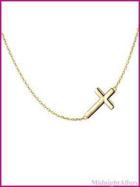 S925 Sterling Silver Sideways Cross Choker Necklace 14+4 Inch